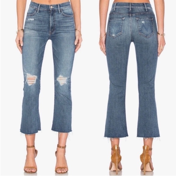 MOTHER- Hustler Ankle Fray Distressed Jeans in Song of The Cowboys Size 24 - Picture 2 of 12